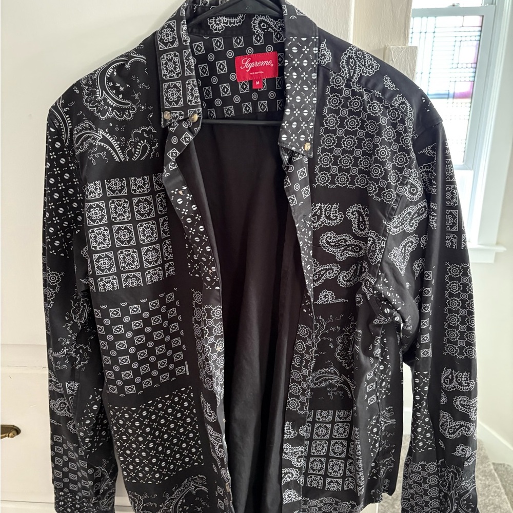 Supreme Black Paisley Men's Shirt
